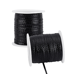 Noir Ruban polyester, accessoires de vêtements, noir, 1/8 pouces (3 mm), 100m/rouleau