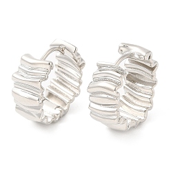 Платина Серьги-кольца из латуни для женщин, без свинца и без кадмия, долговечный, платина, 18x18x8 мм