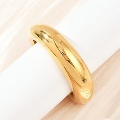 Настоящее золото 18K 304 браслет-манжета из нержавеющей стали для женщин, ионное покрытие (ip), реальный 18 k позолоченный, внутренний диаметр: 2-1/2x1-3/4 дюйм (6.2x4.6 см)