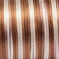Saddle Brown Segment Dyed Polyester Cord, Satin Rattail Cord, Saddle Brown, 2mm, about 100yards/roll