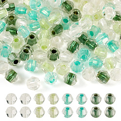 Средний Морско-зеленый 2пакеты 200шт. прозрачные стеклянные бусины, граненые, двухконусные, средний морской зеленый, 4.5x3.5 мм, отверстие : 1.6 мм, 100 шт / пакет