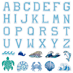 (52) Непрозрачная лаванда Нашивки на морскую тематику, утюг / пришить аппликации, аксессуары для костюма, для одежды, сумка брюки, обуви, чехол для мобильного телефона, разнообразные, разноцветные, 26~65x15~98x1~2 мм