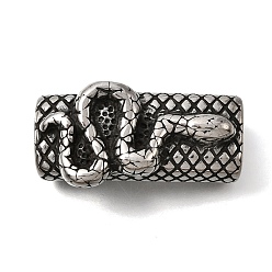 Змея 304 из нержавеющей стали слайд прелести, для изготовления кожаных браслетов, прямоугольные, античное серебро, змея, 39x20x13 мм, отверстие : 13.5x6.5 мм