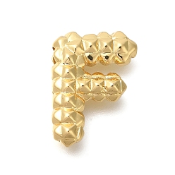 Letter F Стойки покрытие, Латунные подвески, без кадмия и без свинца, подвески с буквой az~z, Буква F, 20x14.5x5 мм, отверстие : 2.5x3 мм