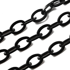 Черный 304 кабельные цепи из нержавеющей стали, несварные, вакуумное покрытие pvd, чёрные, 15x10x1.5 мм