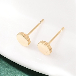 Настоящее золото 18K Латунные серьги-гвоздики для женщин, цветок, реальный 18 k позолоченный, 6 мм