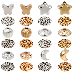 Платиновый & Золотой 1200шт 6 стили пластиковые прокладки ccb, разнообразные, платиной и золотом, 5~7x5~6x3~6 мм, отверстие : 1.4~1.8 мм, 100 шт / стиль