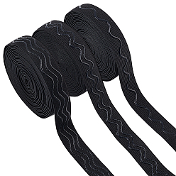 Черный 3 плоские противоскользящие эластичные ленты из полиэстера, силиконовый шнур-фиксатор для одежды, чёрные, 3/4 дюйм (20 мм)
