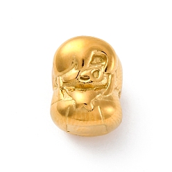 Настоящее золото 14K 304 из нержавеющей стали бусы, девушка, ионное покрытие (ip), реальный 14 k позолоченный, 12.5~13x9.5~10x8.5~10 мм, отверстие : 3 мм