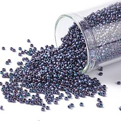 (705) Matte Color Frost Iris Blue Toho perles de rocaille rondes, perles de rocaille japonais, (705) couleur mate givré iris bleu, 15/0, 1.5mm, Trou: 0.7mm, environ 135000 pcs / livre