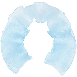 Светло-Голубой 10 ярдов полиэстер цвета русалки с плиссированной кружевной отделкой лентой, отделка из органзы, для декоративной одежды своими руками, Небесно-голубой, 4-3/8~4-3/4 дюйм (111~120 мм)
