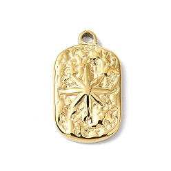 Настоящее золото 14K 304 подвески из нержавеющей стали, прямоугольник со звездным шармом, реальный 14 k позолоченный, 17.5x10.5x2 мм, отверстие : 1.8 мм