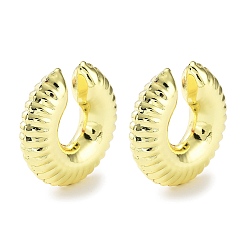 Golden Brass Ring Cuff Earrings, Non Piercing Earrings, Golden, 29x8.5mm