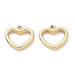 Oro 304 colgantes de acero inoxidable, encantos del corazón, larga duración plateado, dorado, 19x21x4 mm, agujero: 1.6 mm