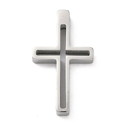 Нержавеющая Сталь Цвет Пасхальная пустотелая 304 подвески из нержавеющей стали, крест прелести, цвет нержавеющей стали, 30.5x17.5x4.5 мм, отверстие : 3.5 мм