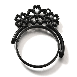 Черный Подвесные подвески из сплава, для diy уф смолы, эпоксидная смола, без кадмия, без никеля и без свинца, плоские круглые с цветком, чёрные, 36.5x32x3.5 мм, отверстие : 1.5 мм