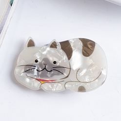 Коричневый Заколки для волос из пвх, с металлическими поиск, кофе, 51x27 мм