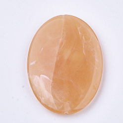 Оранжевый Акриловые бусины, Стиль имитация драгоценных камней, Двухцветный цвет, овальные, оранжевые, 40x29x5.5 мм, Отверстие : 1.5 мм , около 170 шт / 500 г