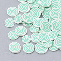 Аквамарин Ручной полимерной глины украшения искусства ногтя, Модные уходу за ногтями, без отверстия , питание, аквамарин, 4~9x3~7x0.1~3 мм