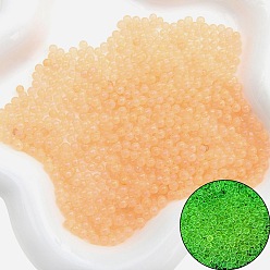 Фора Светящиеся прозрачные стеклянные бусины, бусины без отверстий , круглые, оранжевые, 3~3.5 мм