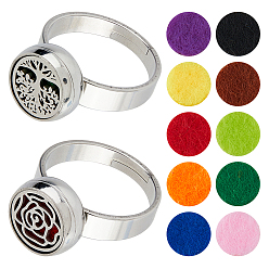 Mixed Shapes 2 сумки 2 стили кольцо из нержавеющей стали, с 10шт. губками для духов, разнообразные, внутренний диаметр: 18 мм