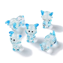 Овца Светящиеся нити бус лэмпворк ручной работы, светится в темноте, овца, 23.5~24.5x15~16.5x15~16 мм, отверстие : 1.8 мм, около 20 шт / нитка, 16.93'' (43 см)