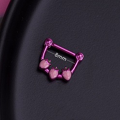 Pink 316l Кольца для носа из нержавеющей стали, розовые, 8 мм, штифты : 1.2 мм