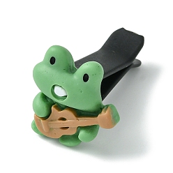 Цвет Древесины Зажимы для вентиляционных отверстий автомобиля из непрозрачной смолы в форме лягушки, Магнитный ферромарганцевый железный и пластиковый зажим для автомобильной внутренней отделки, деревесиные, 21x19x5.5 мм