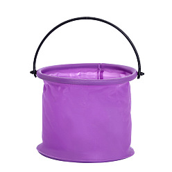 Средняя Орхидея Пластиковые портативные выдвижные ведра, ванна с кистью, очиститель малярных кистей, тазик с акварельными красками, с резиновой ручкой, средне орхидеи, 12x14 см