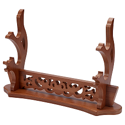 Bronze 2 Présentoirs à épées de bureau à plusieurs niveaux en panneaux MDF creux, tan, 38.5x10.1x23.5 cm