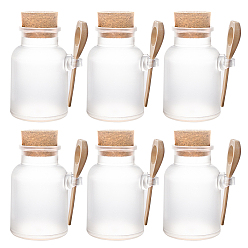 Clear DIY Kit, with Refillable Matte Bath Salt Bottle, Wood Spoon, Cork Bottle Stopper and Chalkboard Sticker Labels, Clear, 91.5mm