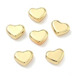 Настоящее золото 18K Бисером сердца латуни, без кадмия и без свинца, долговечный, стойки покрытие, реальный 18 k позолоченный, 11.5x14x7 мм, отверстие : 3 мм