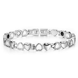 Нержавеющая Сталь Цвет 304 из нержавеющей стали часы группы браслеты, сердце, цвет нержавеющей стали, 8-5/8 дюйм (22 см)
