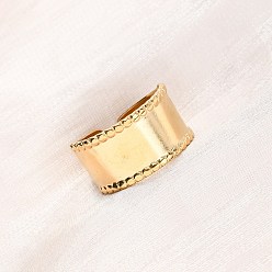 Настоящее золото 18K 304 открытые манжеты из нержавеющей стали для женщин, ионное покрытие (ip), реальный 18 k позолоченный, 11.5 мм, внутренний диаметр: 18.2 мм