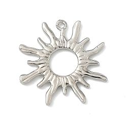 Платина Латунные подвески, солнечные чары, без кадмия и без свинца, долговечный, стойки покрытие, платина, 23.5x23x1.5 мм, отверстие : 1.2 мм