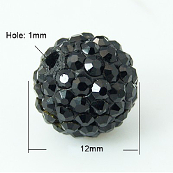 Реактивный Самолет Pave disco бусины, Бусины со стразами, полимерная глина , класс А, струя, С. 13 (1.9~2 мм), 12 мм, отверстие : 1 мм