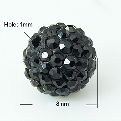 Реактивный Самолет Pave disco бусины, Бусины со стразами, полимерная глина , класс А, струя, С. 11 (1.7~1.8 мм), 8 мм, отверстие : 1 мм