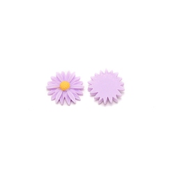Violet Opaque Resin Cabochons, Sunflower, Violet, 25x6.5mm