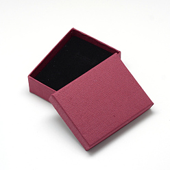FireBrick Cardboard Jewelry Set Box, for Ring, Necklace, Rectangle, FireBrick, 9x7x3cm