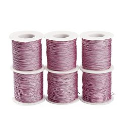 Chardon Cordon tressé en nylon, Cordon à nœuds chinois pour la fabrication de bracelets et de bijoux en macramé., cordon de noeud chinois, ronde, chardon, 0.85mm, environ 109.36 yards (100m)/rouleau