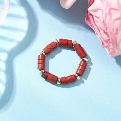 Красный Камень Бусины из гематита и натуральные красные яшмы кольца для женщин, размер США 8 1/2 (18.5 мм)