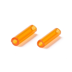 Orange Glass Bugle Beads, Seed Beads, Orange, about 6mm long, 1.8mm in diameter, hole: 0.6mm, about 10000pcs/bag. Sold per package of one pound
