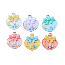 (52) Непрозрачная лаванда Непрозрачные кабошоны из смолы, бутылка желаний, разноцветные, 25x24x8 мм