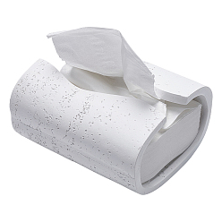 White Resin Tissue Box, Napkin Holder, Oval, White, 148x125x80mm