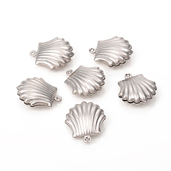 Нержавеющая Сталь Цвет Не тускнеющие 304 подвески из нержавеющей стали, форма полого гребешка, цвет нержавеющей стали, 19x16x6.5 мм, отверстие : 1 мм