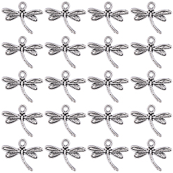Античное Серебро 100 шт. Подвески из сплава в тибетском стиле, стрекоза, античное серебро, 15.5x18.5x2 мм, отверстие : 1.2 мм