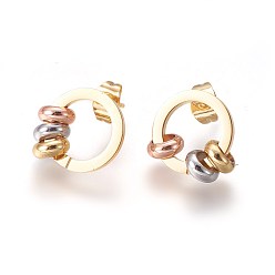 (52) Непрозрачная лаванда 304 из нержавеющей стали серьги, кольцо, разноцветные, 15x13x6 мм, штифты : 1 мм