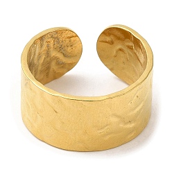 Золотой 304 открытые манжеты из нержавеющей стали, простая группа, золотые, размер США 7 1/4 (17.5 мм)