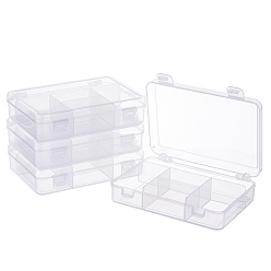 Clear Transparent Polypropylene(PP) Bead Organizers, Jewelry Dividers Box, for Beads, Jewelry, Nail Art, Small Items Craft Findings, Clear, 15.6x10.65x3.3cm