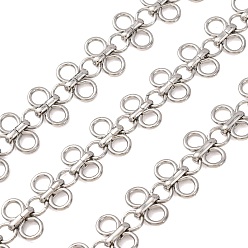 Stainless Steel Color 304 Stainless Steel Number 8 Link Chains, Unwelded, with Spool, Stainless Steel Color, 14x3mm